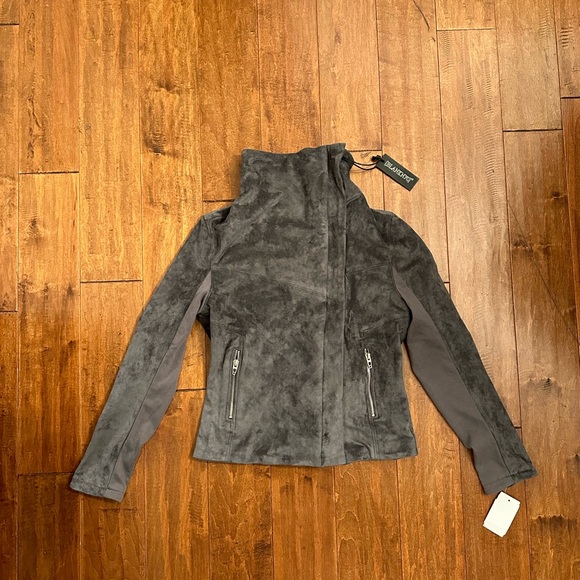 Blank NYC Faux Suede Gray Moto Jacket Sz Medium - Picture 3 of 14